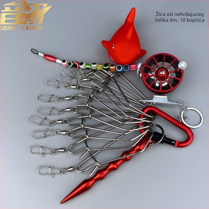 Yin Yu Nadograđeni nehrđajući čelični zaključak za žive ribe – Pribor za varalice, kvadratni dizajn, produženo skladištenje