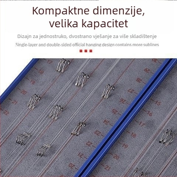 Kutija za ribolovne linije, dvostruko slojna, lagana, s mjernom ljestvicom, za vješanje, plastična