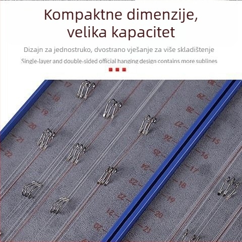 Kutija za ribolovne linije, dvostruko slojna, lagana, s mjernom ljestvicom, za vješanje, plastična