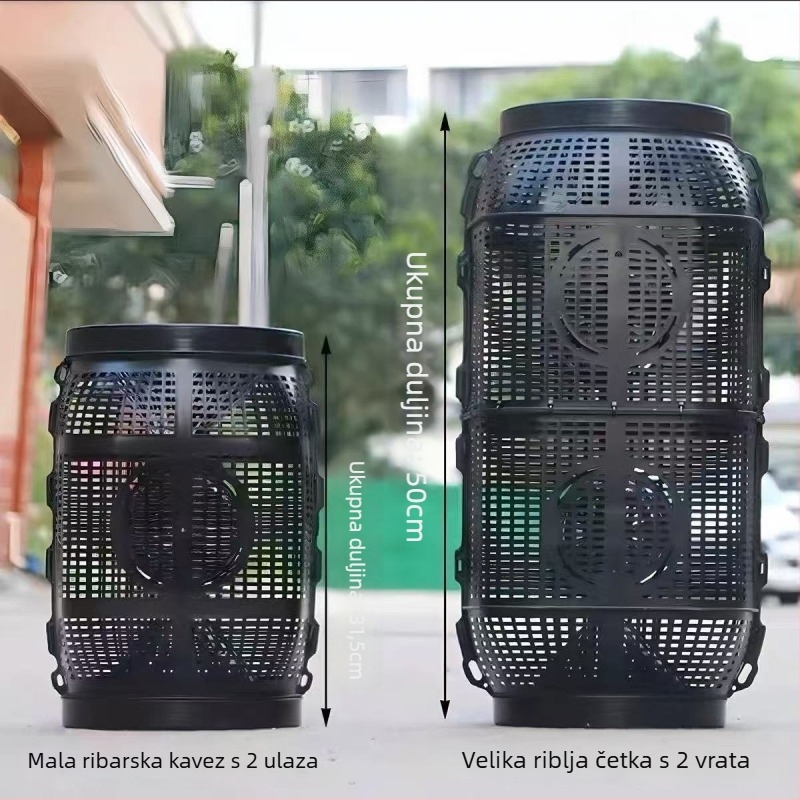 Ribarski kavez s dvostrukim otvorima i ojačanim mrežama za vanjsku upotrebu