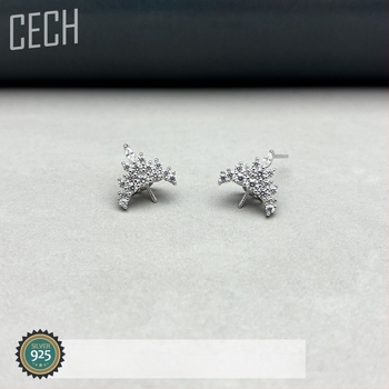 S925 srebro – naušnice s privjeskom „Ledena kraljica“, cirkon, DIY set bisera