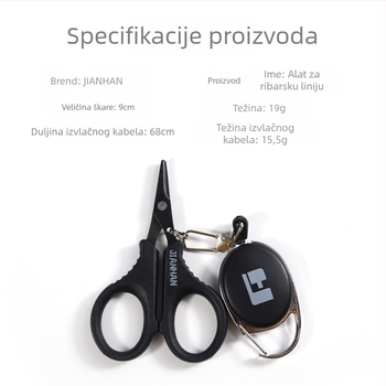 Jane škarice – za PE i pletene ribarske linije, višenamjenske, izdržljive, sprječavaju gubitak linije
