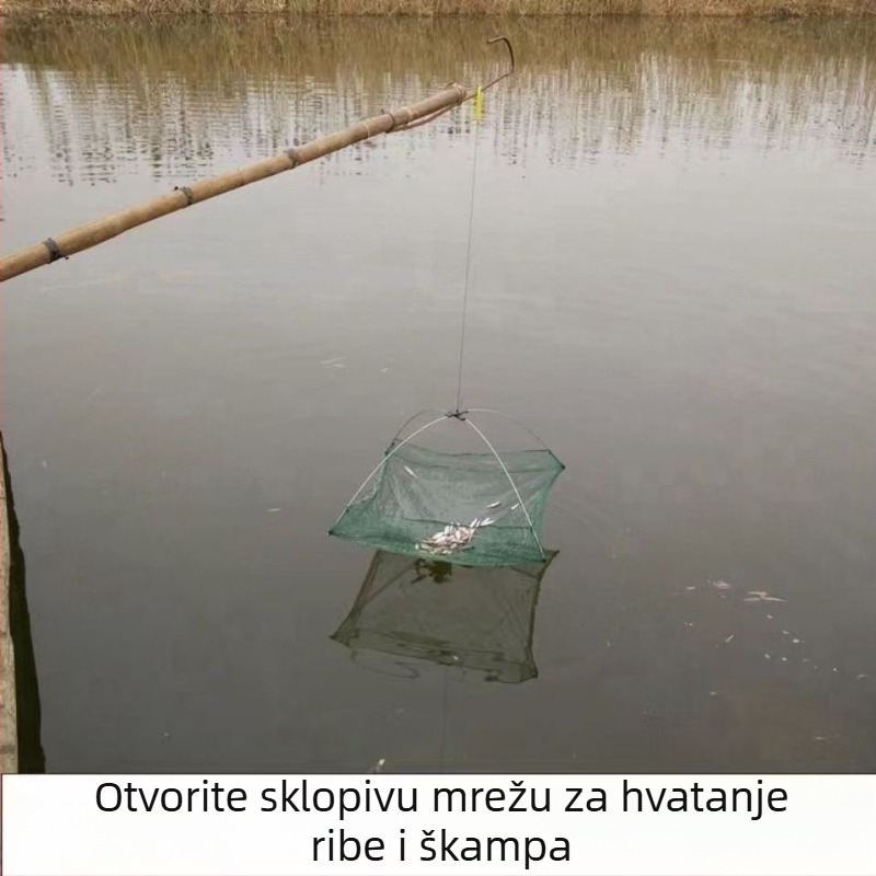 Škampova mreža – otvorena konstrukcija, sklopiva podizna mreža, škampi kavez, alat za mrežne ribolov (Marka: Drugo; Materijal: Drugo)