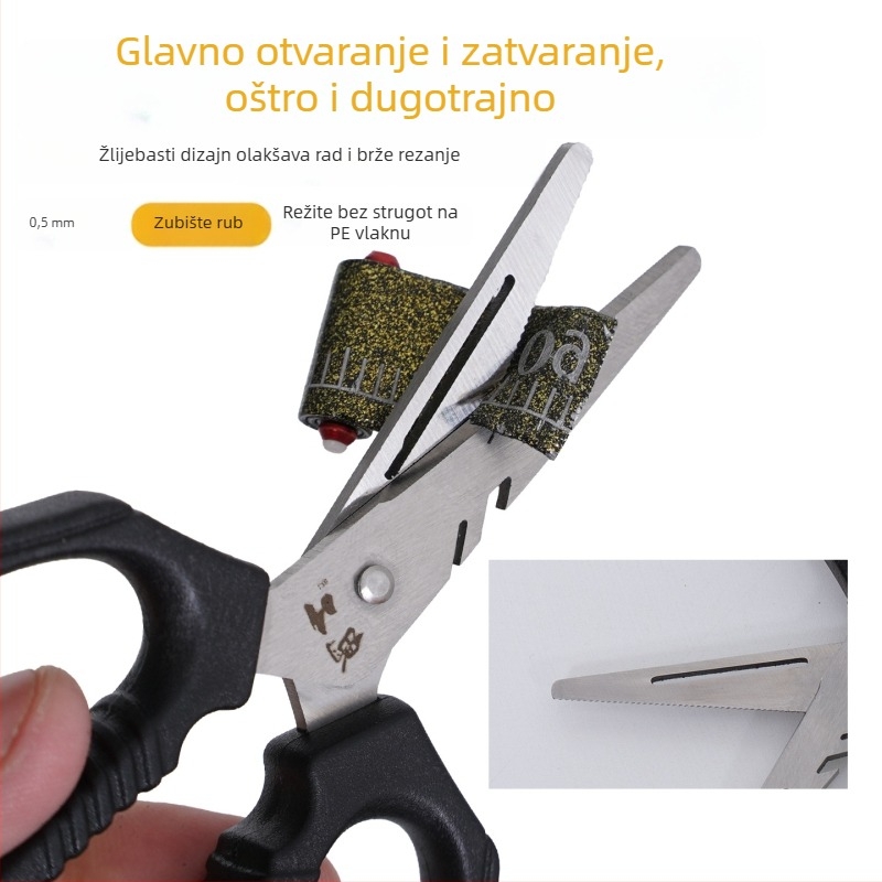 Ghost Work Višenamjenske ribarske škare od nehrđajućeg čelika s izvlaživačem udice