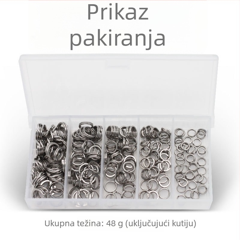 Samsung Fishing Gear 200 komada plosnatih dvostrukih prstena za spojnice mamaca, nehrđajući čelik
