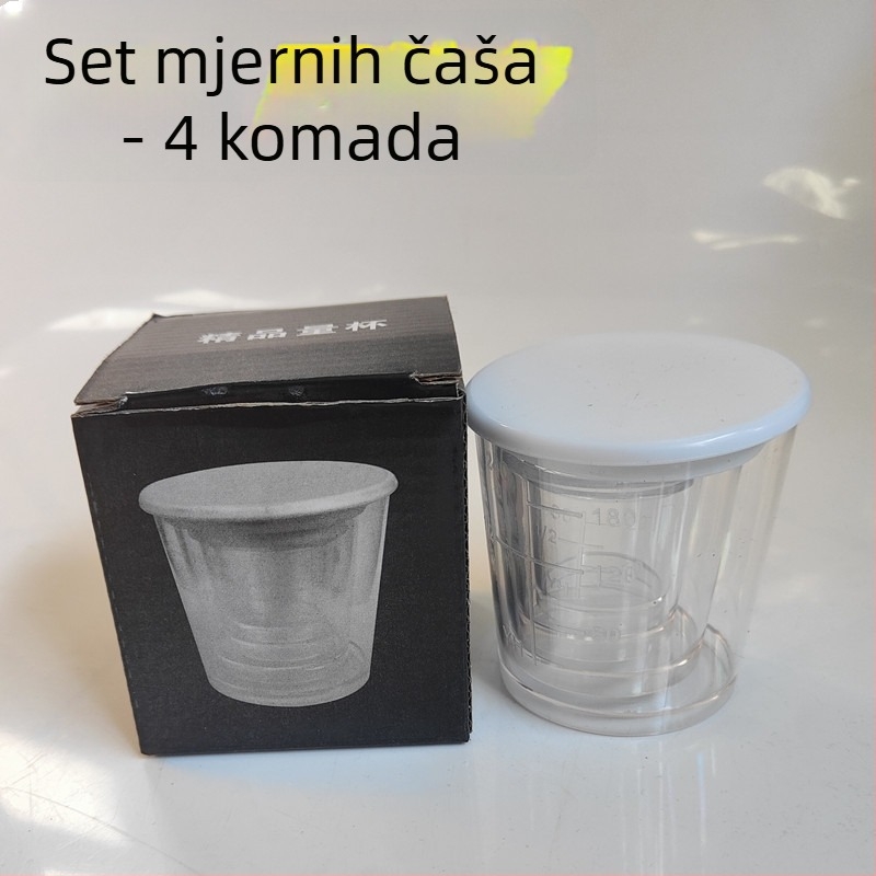 Sheng Jiekun Plastični mjerac za mamce s poklopcem i ljestvicom, čvrsta posuda za miješanje mamaca, četverodjelni skup opreme za ribolov