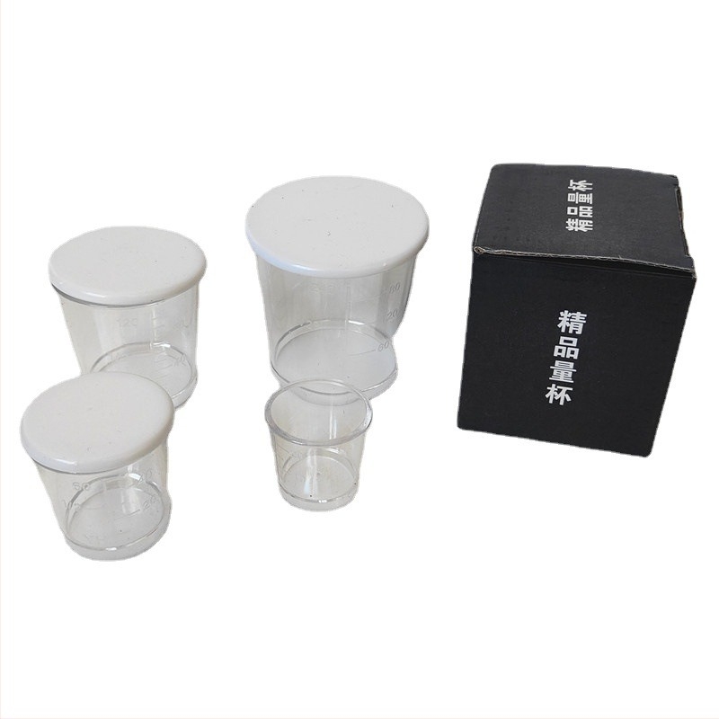 Sheng Jiekun Plastični mjerac za mamce s poklopcem i ljestvicom, čvrsta posuda za miješanje mamaca, četverodjelni skup opreme za ribolov