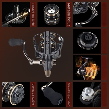 Deukio spinning kolut, potpuno metalna konstrukcija, dugi bacaji, pogodno za slatkovodne i slane vode