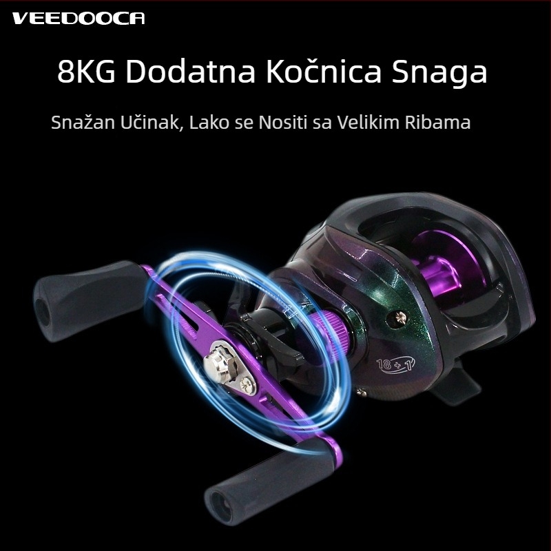 Water drop reel — Marka Veedooca/veduka; Materijal navoja: aluminijska legura; Glavni materijal: najlon; Kategorija: ribolovni kolut; Pakiranje: kutija; Količina u kutiji: 50