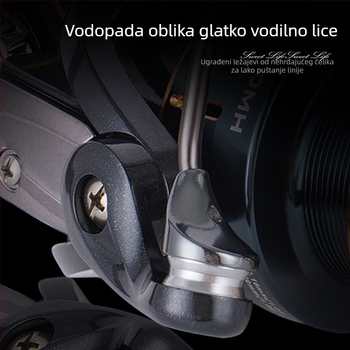 Songchuan lagani spining kolut s karbonskim rockerom, bez proreza, mikro ribolovni kolut, visok omjer brzine, dugačko bacanje