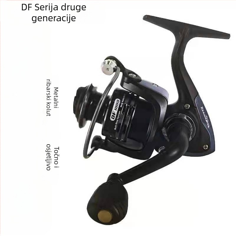 Spinning kolut za ribolov – nagnut otvor, plitka posuda za najlone, cijelo metalno kućište, dugi hod, morski i stijenski ribolov