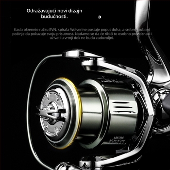 XSHARKS Cjelovito metalni spinning kolut s dvostrukim ramenima, kosim otvorom i plitkim kolutom