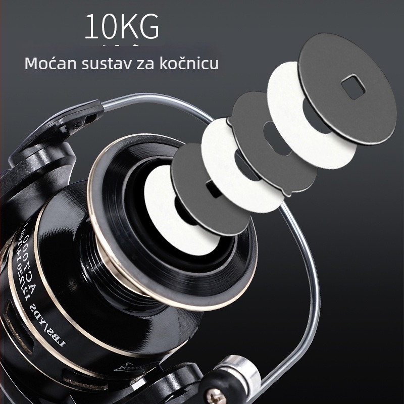 Spinning kolut za ribolov s potpuno metalnom CNC konstrukcijom, pakiranje 40 komada