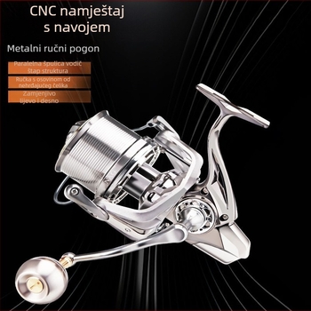 Spinning kolut – duga bacanja, metalna špulja, omjer prijenosa 4,8:1, ručica za lijevu/desnu stranu