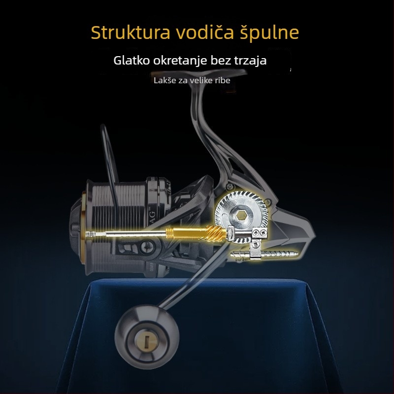 Spinning kolut – duga bacanja, metalna špulja, omjer prijenosa 4,8:1, ručica za lijevu/desnu stranu