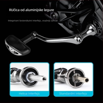 Blue Boat spinnig rolna za ribolov – dugi hod model, potpuno metalna kućišta, zamjenjiva ručka lijevo/desno, omjer prijenosa 4.8:1