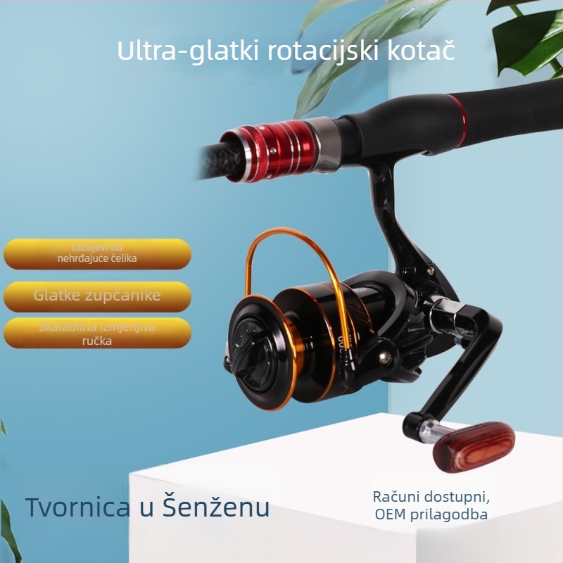 Spinning kolut za varalice, ležajevi od nehrđajućeg čelika, potpuno metalni bubanj