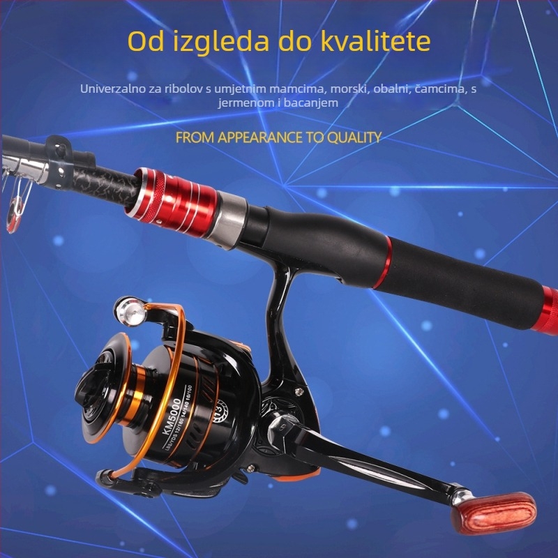 Spinning kolut za varalice, ležajevi od nehrđajućeg čelika, potpuno metalni bubanj