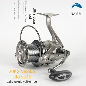 NABE spinning kolut za ribolov – duga dometa, mikro kotačić, metalno tijelo, nagnut otvor, morski ribolov, 40 komada u pakiranju