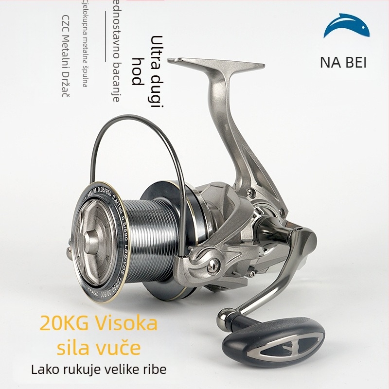 NABE spinning kolut za ribolov – duga dometa, mikro kotačić, metalno tijelo, nagnut otvor, morski ribolov, 40 komada u pakiranju
