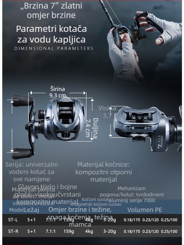 Water Drop Wheel tvrtke XSHARKS – ribolovni kolut, 50 kom. u kutiji