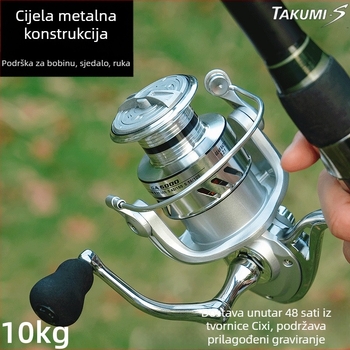 Takumi okretni kolut za ribolov s celokovnom konstrukcijom, za morski ribolov, dugi bacaji, pakiranje 40 kom