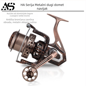 AOJIANGSHARK spining kolut | potpuno metalna konstrukcija | dizajn za dugi hod | pakiranje 10 komada | privatna marka dostupna