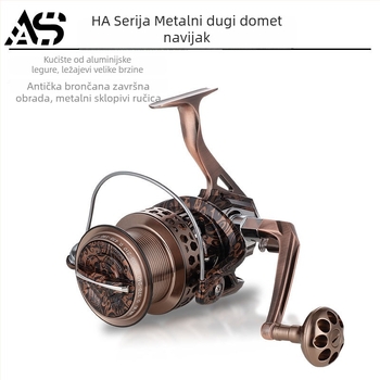 AOJIANGSHARK spining kolut | potpuno metalna konstrukcija | dizajn za dugi hod | pakiranje 10 komada | privatna marka dostupna