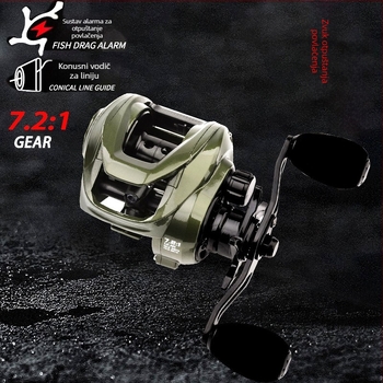 Bubnjasti ribolovni navijač East Fishing — metal/nylon konstrukcija — dugi domet bacanja