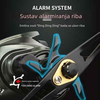 Bubnjasti ribolovni navijač East Fishing — metal/nylon konstrukcija — dugi domet bacanja