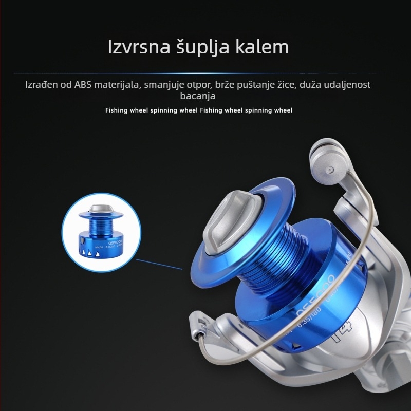 Kalio špining kolut za ribolov, tijelo od visokoučinkovitog najlona, ABS kućište, podrijetlo Shenzhen, pakiranje 40 kom