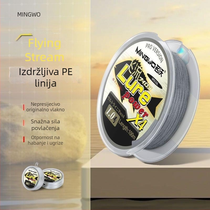 Glavna ribolovna linija, PE materijal, otpornost na habanje, otpornost na ugriz ribe