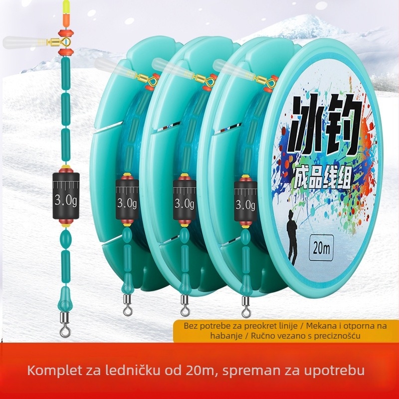 Komplet linije za ledni ribolov - najlon glavna linija, 20 m