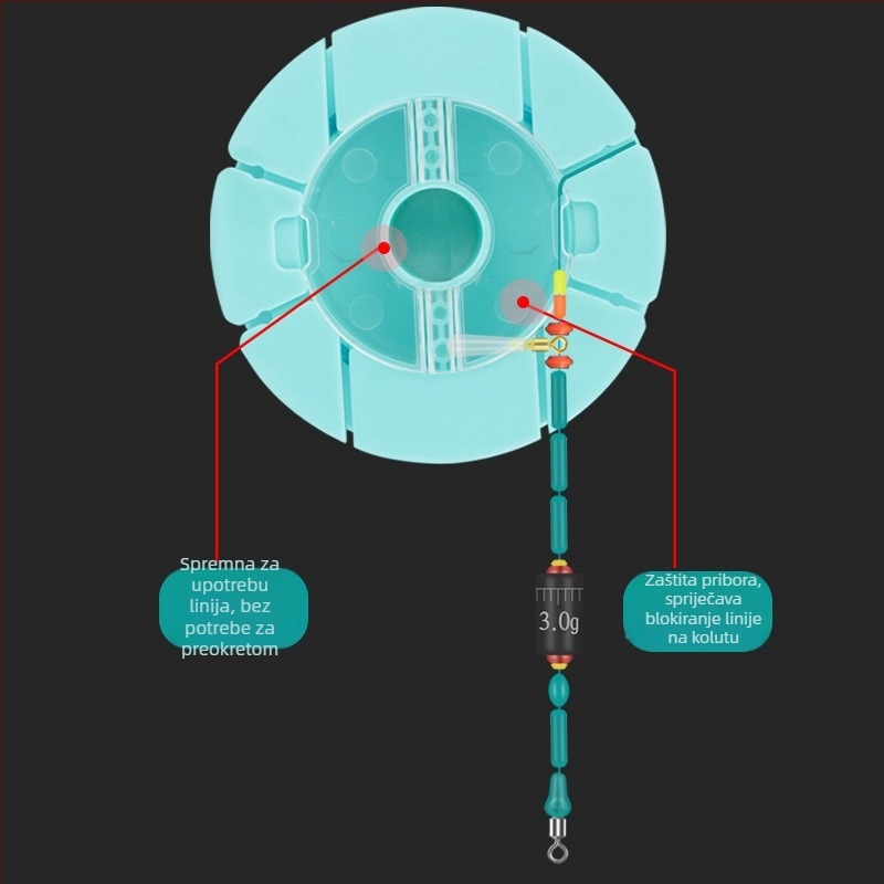 Komplet linije za ledni ribolov - najlon glavna linija, 20 m