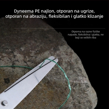 Glavna ribolovna linija — 8‑vlaknasta pletena PE linija za duga bacanja, otporna na trošenje i glatka