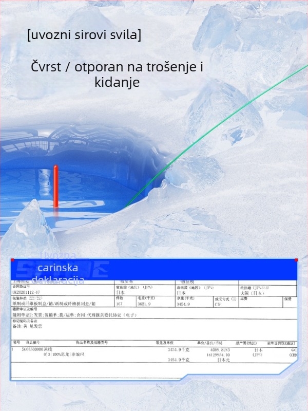 Set linija za ledeno pecanje s kliznim plovkom – 30 m najlona