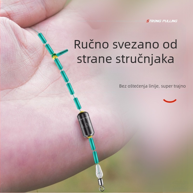 Set linije za šarane — glavna linija i podlinija, ojačana i zavezana, PE materijal, snažan napetost, kompletan pribor