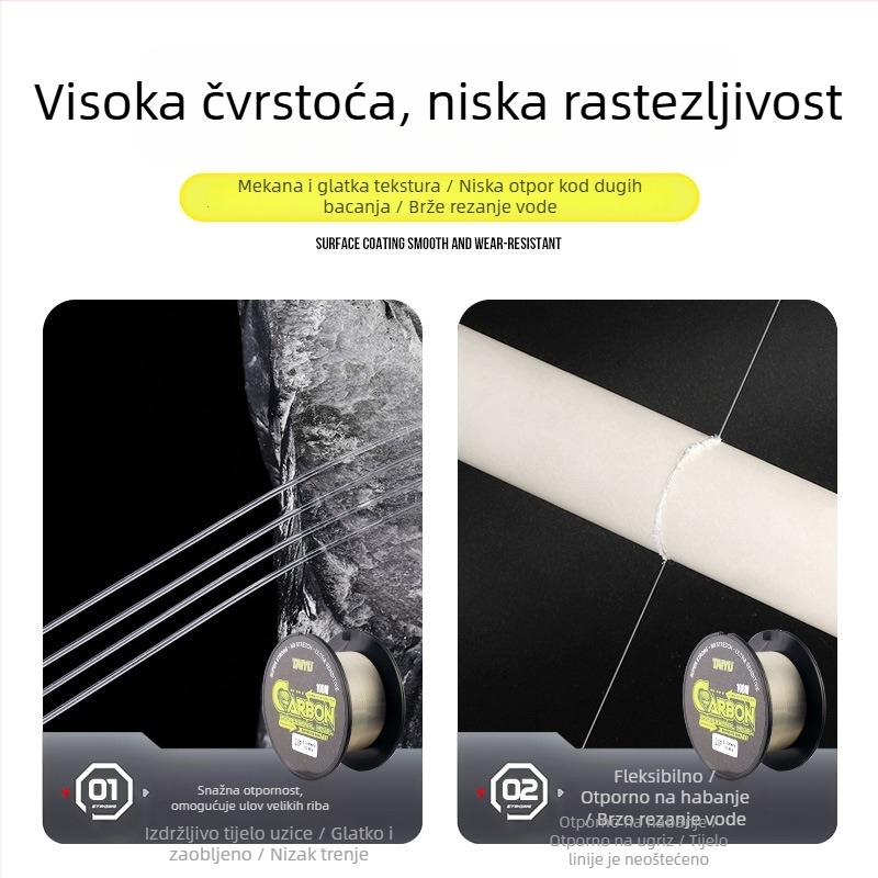 Taoyu karbonska ribolovna linija | karbonska vlakna, izdržljiva, ribolovna linija, kutija 200 kom.