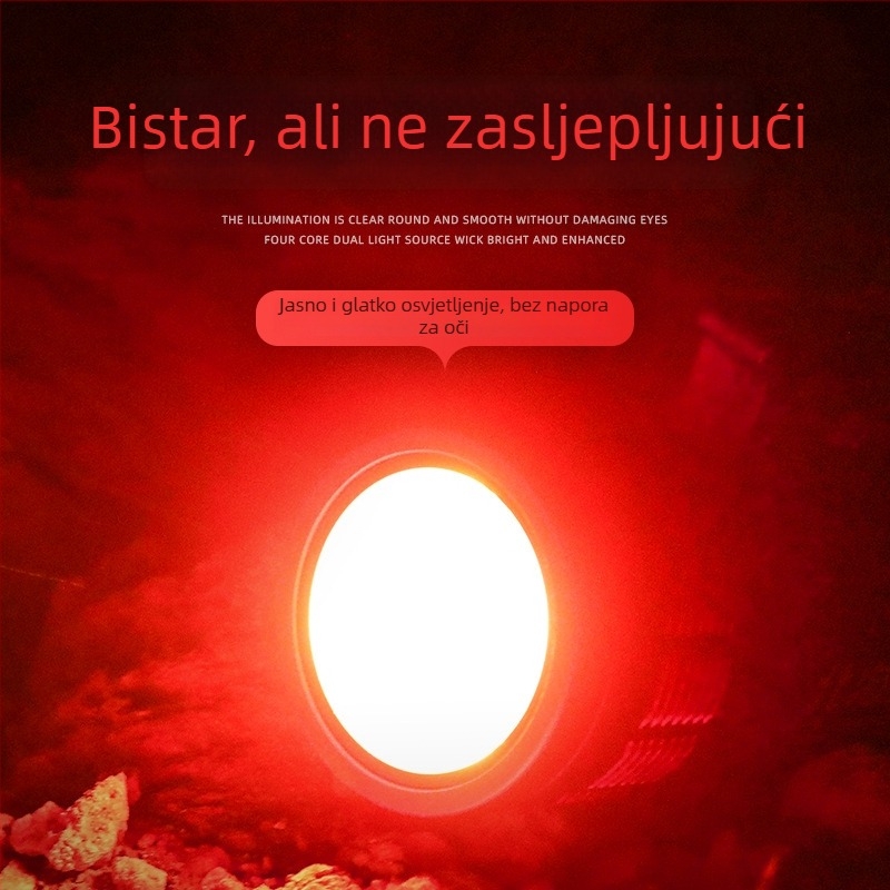 Noćna ribolovna lampica LED, baterijsko napajanje, aluminijska legura, domet 200–500 m, uključeno punjač