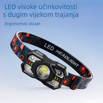 Čelna lampica ABS, LED 10W, 1200mAh, punjiva, domet 200–500m