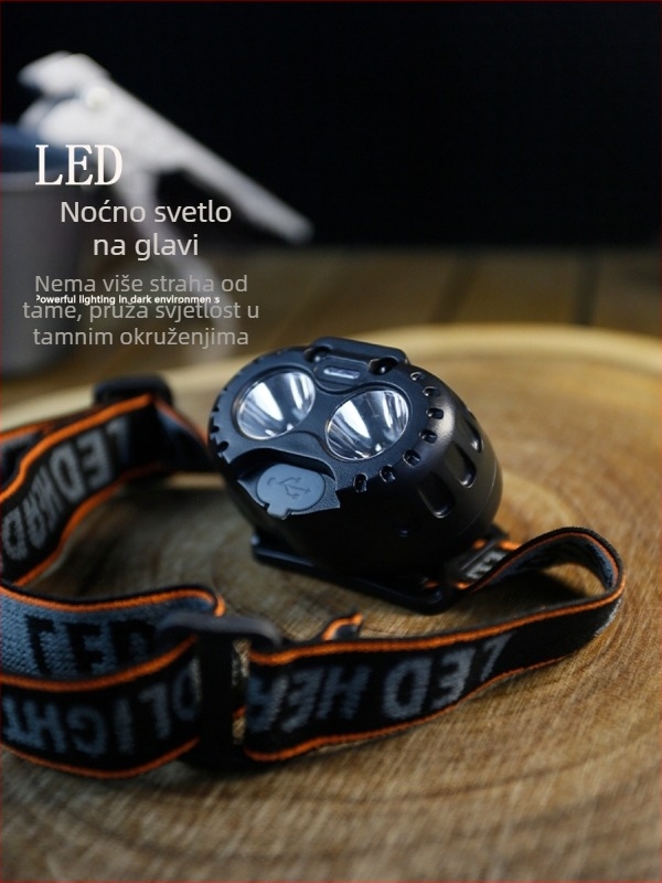 LED čelna lampica, punjiva, vodootporna, domet 100 m, trajanje 3–6 sati, težina 55 g