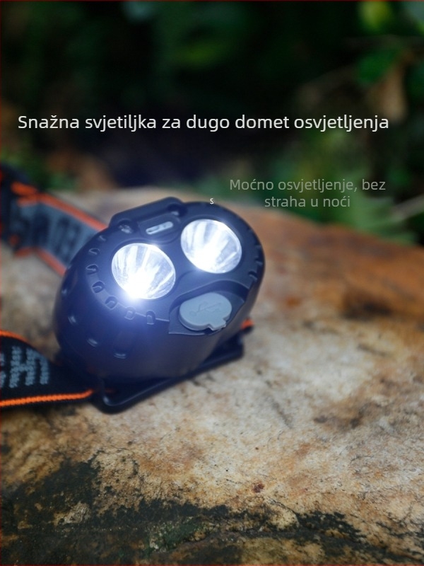 LED čelna lampica, punjiva, vodootporna, domet 100 m, trajanje 3–6 sati, težina 55 g