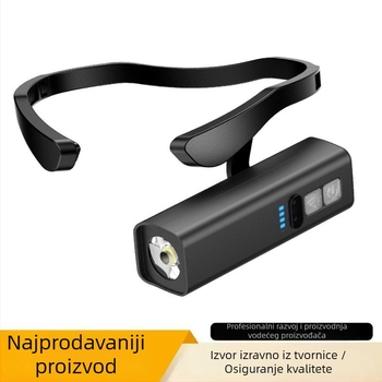 LED čelna svjetiljka s odvojivim ušnim nosačem, 5W, 1000mAh, ručno generiranje energije, napajanje uz uključeno punjač, za noćni ribolov i planinarenje