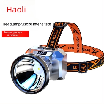 Napajana LED čelna lampica za dugi domet noćnog ribolova i kampiranja, nosiva na glavi, 5W LED, ABS kućište, baterija 600 mAh, domet 100–200 m