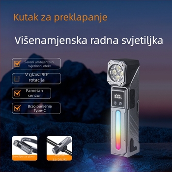 LED čelna lampica s mogućnošću punjenja, na glavi, višestruki kutovi, ABS kućište, domet 100–200 m