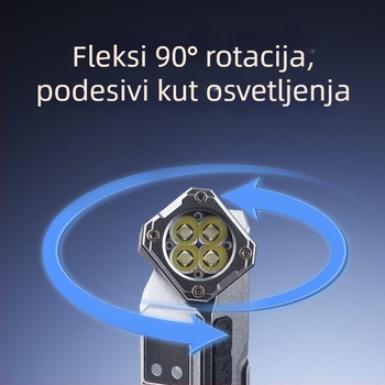 LED čelna lampica s mogućnošću punjenja, na glavi, višestruki kutovi, ABS kućište, domet 100–200 m