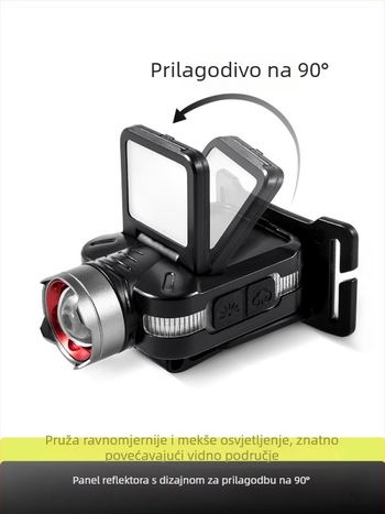 Čelna lampica za ribolov, punjiva LED, domet 50 m, trajanje 3,5 h u jačem svjetlu (Model DJ038)