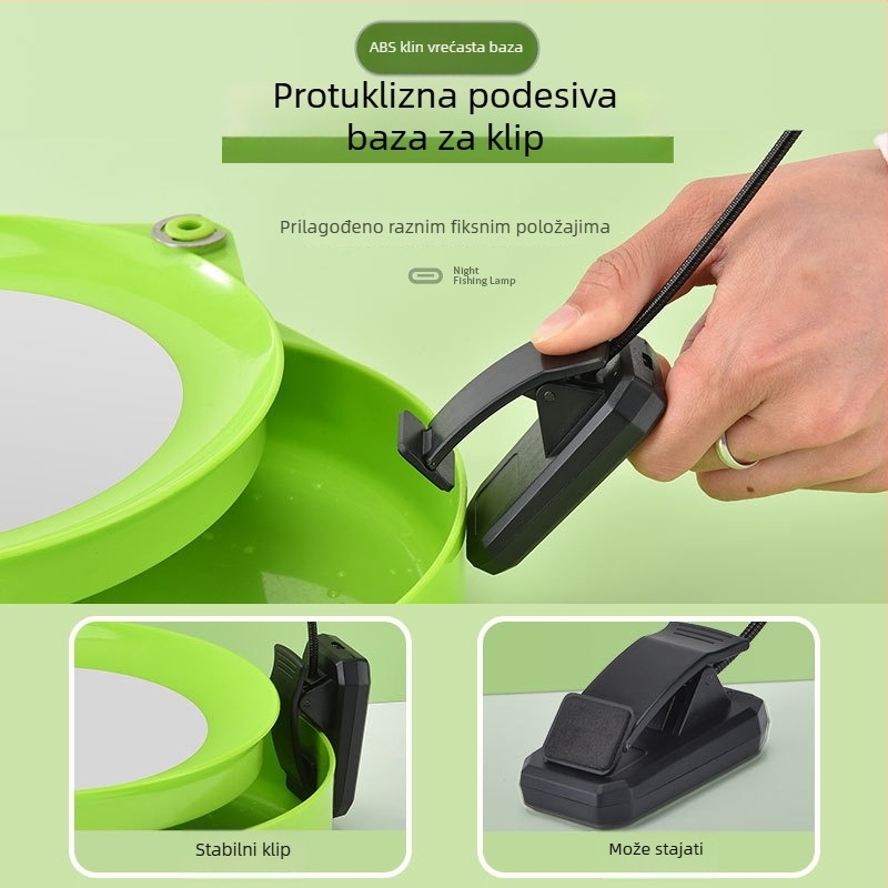 Noćna ribarska LED lampa za mamac s anti-komarinskim senzorom, baterijsko napajanje, IPX3 vodootpornost, plastično kućište
