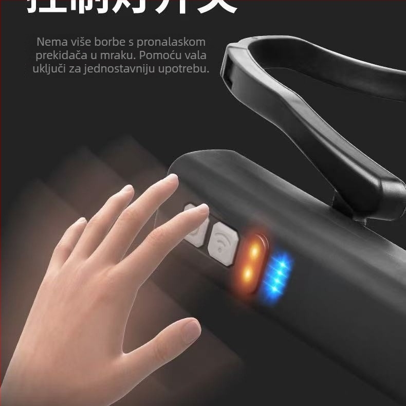 LED čelna lampa s ušnim nosačem, solarno napajanje, 100 g, 99999 h kontinuiranog osvjetljenja