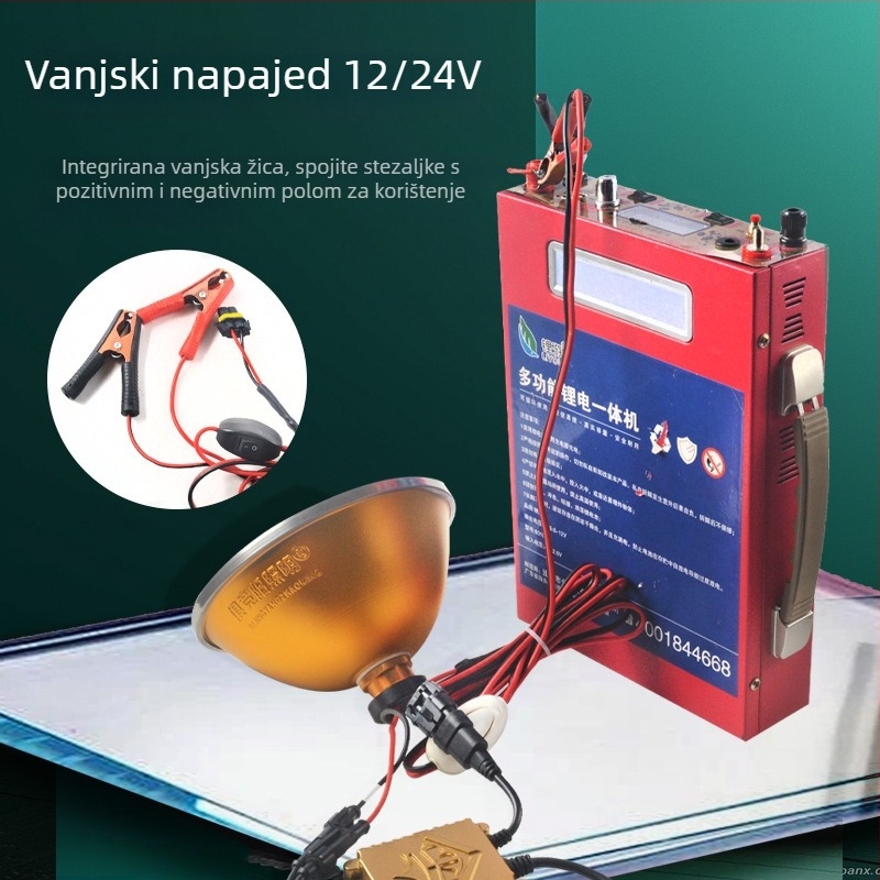 Čelna lampica za noćni ribolov: 1000W Xenon lampa, 12V vanjsko napajanje, domet zrake 3000m, vodootporna, težina 2224 g